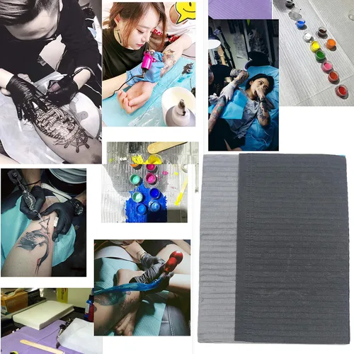 Vista 5 de Juego de 125 toallas de papel desechables para arte de uñas, 3 capas, impermeables, para decoración de uñas, baberos de tatuaje, tapete