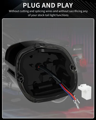 Vista 4 de NTHREEAUTO Luz trasera de freno estroboscópica LED ahumada, compatible con Harley Dyna Road King Electra Glide Sportster Heritage Softail Fatboy