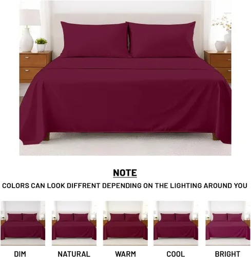 Vista 7 de SGI bedding Sábanas 100% algodón egipcio, tamaño individual, sábanas de hotel de lujo de 1000 hilos, bolsillo profundo de 18 pulgadas, suave