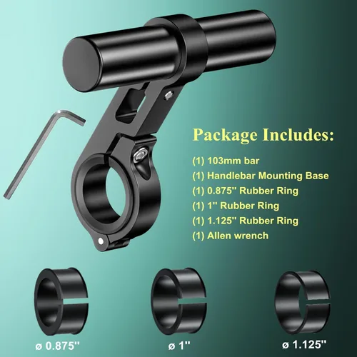 Vista 7 de BRCOVAN Extensiones extensoras de manillar de aleación de aluminio con barra transversal de 4 pulgadas de largo, se adapta a manillares de 0.875