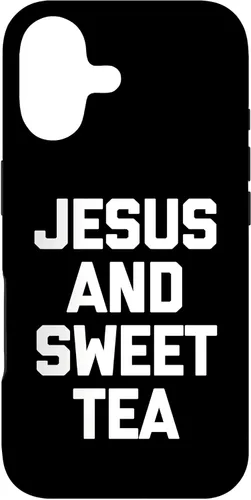 Vista 33 de iPhone 14 Jesus & Sweet Tea - Divertida funda de Jesús religioso cristiano católico