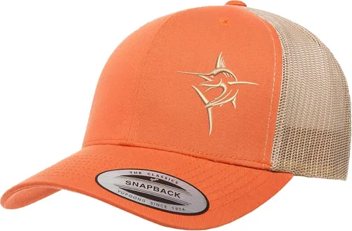 Vista 12 de Embroidered Swordfish Trucker Hat for Men & Women – Adjustable Mesh Back Snapback Baseball Cap for Fishing Negro-swwt