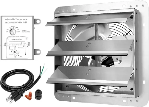 Vista 7 de Simple Deluxe Extractor de 12 pulgadas, funcionamiento silencioso y construcción duradera, ideal para el hogar, oficina, garaje y cobertizo