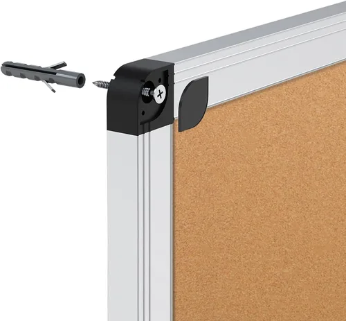 Vista 6 de VIZ-PRO Tablón de anuncios de corcho, 96 x 48 pulgadas, paquete de 2, marco de aluminio plateado