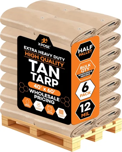 Vista 15 de Xpose Safety Lona protectora de polietileno plateado resistente de 5 x 7 pies - Funda protectora multiusos - Duradera, resistente al agua