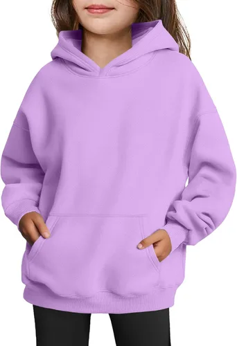 Vista 15 de Arshiner Sudaderas con Capucha de Gran Tamaño para Niñas Sudaderas Pullover de Forro Polar Conjuntos Casuales de Moda para Niños Ropa de Otoño Blanco