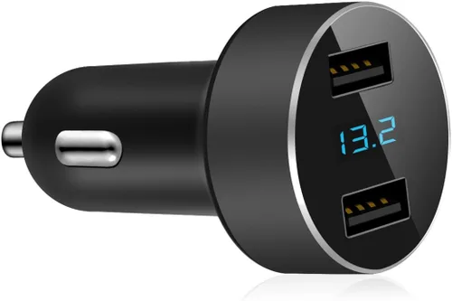 Vista 11 de LIHAN Cargador de coche con 2 USB, medidor de voltaje de 12 V/24 V, salida de 4.8 A, adaptador de enchufe para encendedor de cigarrillos compatible