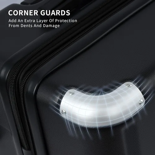 Vista 3 de MERAX TRAVELHOUSE - Juego de maletas (3 piezas, extensibles, ligeras), Black2019.), PP036705NAA