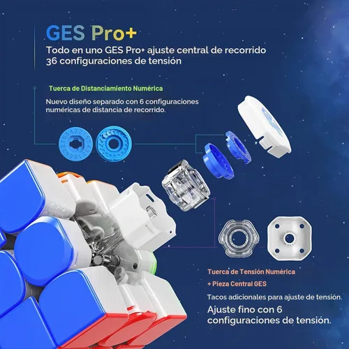 Vista 5 de GAN 12 Maglev Frosted, Speed Cube 3x3 Regalo para Cuber, Levitación