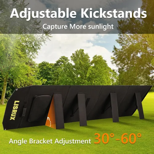 Vista 7 de Panel solar portátil de 200 W, panel solar plegable de respaldo de energía, cargador solar para generador de central eléctrica, IP67 impermeable 200