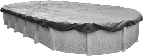 Vista 5 de Robelle 551527-4-ROB Cubierta de alberca para el invierno, modelo Dura-Guard Silver, 15 x 27 pies, para albercas colocadas sobre la superficie