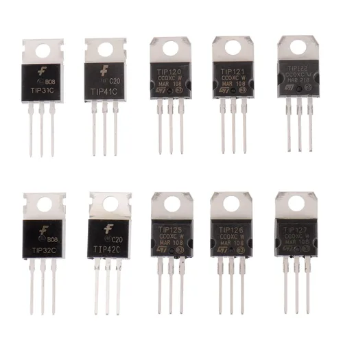 Vista 3 de BOJACK 10 valores 50 piezas de transistor de potencia epitaxial de silicio TIP31C TIP32C TIP41C TIP42C TIP120 TIP121 TIP122 TIP125 TIP126 TIP127