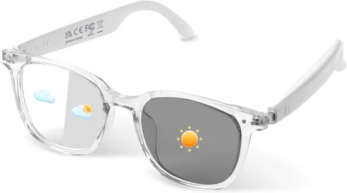 Vista 8 de Gafas inteligentes, gafas de sol polarizadas con lentes que cambian de color, resistente al agua IP65, control táctil, llamadas manos libres, marco