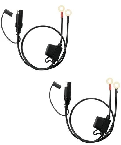 Vista 11 de Bates - Conector de batería SAE, 2 pies, 16 AWG, SAE a arnés de terminal de anillo tórico, conector de batería de 2 pines