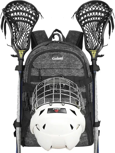 Vista 11 de Goloni Lacrosse - Mochila para equipo con dos palos y compartimento separado para tacos y bolsa de hockey sobre césped