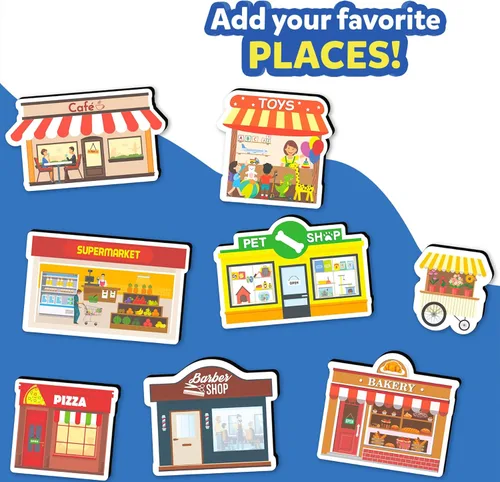 Vista 6 de Skillmatics Creative Toy Magnetopia - Diseña tu ciudad, juego interactivo de simulación para niños, niños pequeños, más de 60 piezas magnéticas