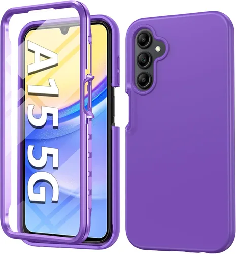 Vista 23 de FNTCASE Funda para Samsung Galaxy A14-5G: Funda protectora de teléfono transparente a prueba de golpes con protector de pantalla incorporado - Funda