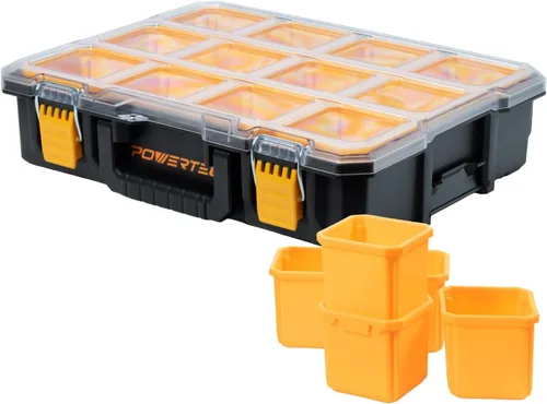 Vista 12 de POWERTEC Caja de herramientas con inserto de espuma, organizador de herramientas de espuma para Bosch L-Boxx 2, inserto personalizable para maletín