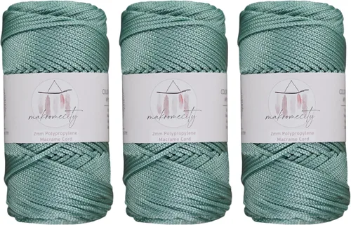 Vista 68 de Makromecity, Cordón de macramé de poliéster de 2 mm x 38 metros (125 yardas) 2 mm de polipropileno, cordón de macramé para crochet, bolsa