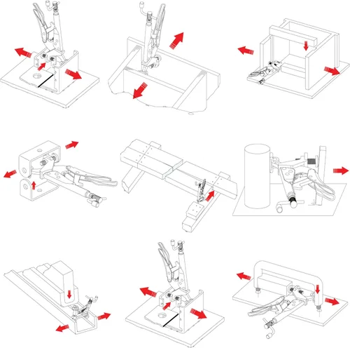 Vista 6 de Strong Hand Tools PE6 Alicates de sujeción de acción inversa Expand-O, presión de sujeción de 500 libras, rango de 1" a 1-3/4", tamaño de 6.5
