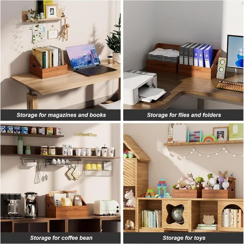 Vista 5 de Almacenamiento de Discos de Vinilo de Madera, Caja de Vinilo Retro y Duradera y Soporte para Discos, Caja de Almacenamiento de Álbumes para Más