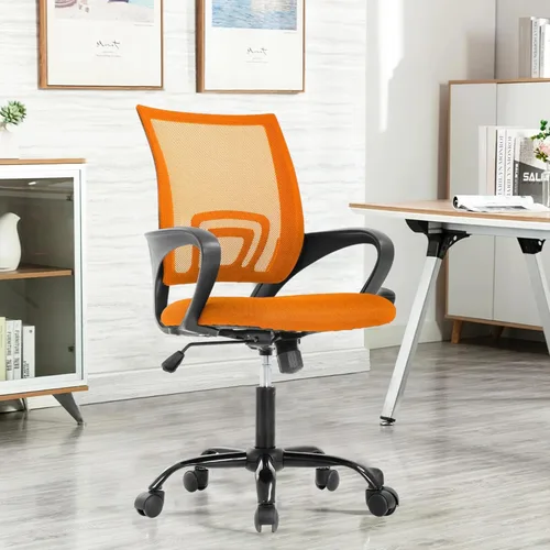 Vista 13 de Silla de escritorio de malla, silla de oficina ergonómica, silla de computadora con soporte lumbar y reposabrazos, silla de escritorio ajustable