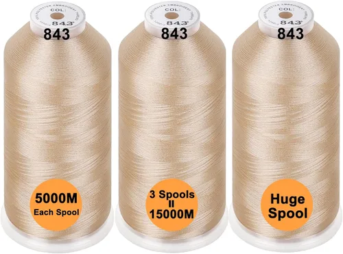 New brothread s - 40 Opciones- Varios paquetes de colores surtidos de hilo de máquina de bordado de poliéster Bobina enorme 5000M para todas las