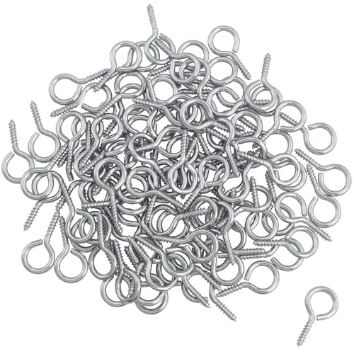 100 tornillos de ojo de acero inoxidable de 0.67 pulgadas, tornillo resistente, ganchos de ojo, tornillos de ojo, tornillos de ojo