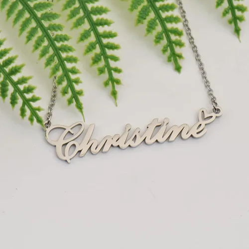 Vista 2 de HUAN XUN Collares personalizados con dije de inicial para mujer en oro y plata