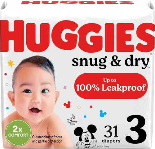Vista 40 de Huggies Pañales de tamaño 4, pañales para bebé Snug & Dry, talla 4 (22-37 libras), 30 unidades, el embalaje puede variar