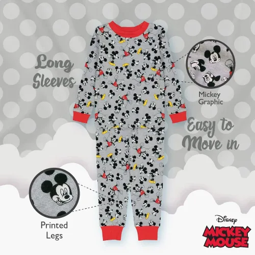Vista 5 de Disney Boys Mickey Mouse Snug Fit Cotton Pajamas