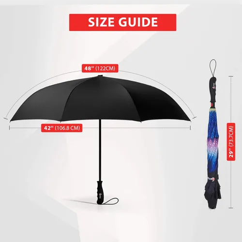 Vista 6 de Repel Umbrella Inverted Umbrella for Rain - Windproof Reverse Umbrella w 8 Fiberglass Reinforced Ribs - Easy OpenClose Upside Down Umbrella - Large