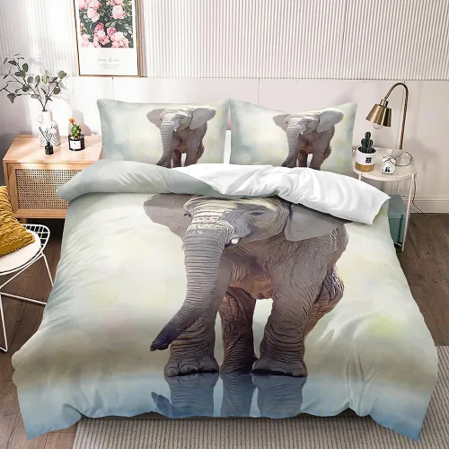 Vista 18 de Juego de funda de edredón con diseño de tigre blanco, tamaño individual, funda de edredón con estampado de animales salvajes, juego de ropa de cama