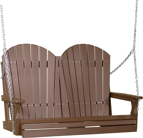Vista 12 de LuxCraft Columpio Adirondack de 4' - Disponible en 22 colores Caoba antigua