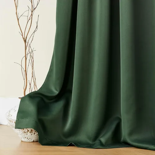 Vista 159 de SHINELAND Cortinas opacas de arándano borgoña de 102 pulgadas de largo, juego de 2 paneles para puerta corrediza de cristal, sala de estar, cortinas