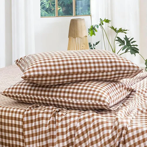 Vista 8 de MooMee Juego de 2 fundas de almohada 100% algodón lavado con textura parecida al lino, transpirable, duradera, suave y cómoda