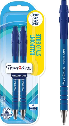 Paper Mate Flexgrip Ultra RT - Bolígrafo retráctil (punta media, 1mm) paquete de de 2