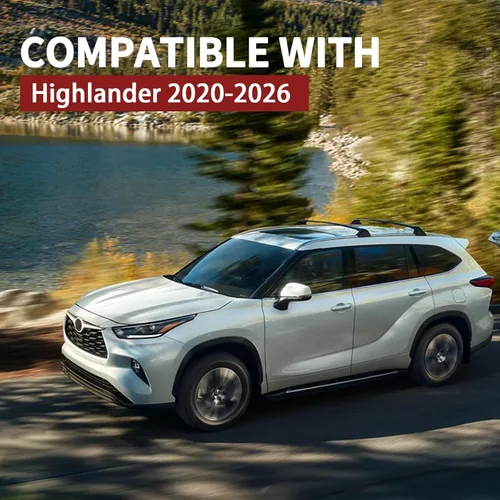 Vista 8 de KINGGERI Barras transversales bloqueables de 260 libras para portaequipajes que se ajustan a Toyota Highlander 2020-2026 XLE Limited Platinum