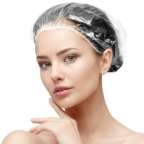 Vista 8 de 30 unidades de gorros de ducha desechables - Gorro de baño multiusos, grueso, elástico, impermeable, transparente, de plástico, para mujeres en spa