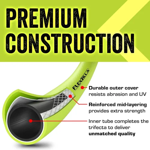 Vista 3 de Flexzilla - Manguera de jardín con mango giratorio, 5/8 pulgadas x 100 pies, manguera de agua ligera para todo tipo de clima, resistente y flexible