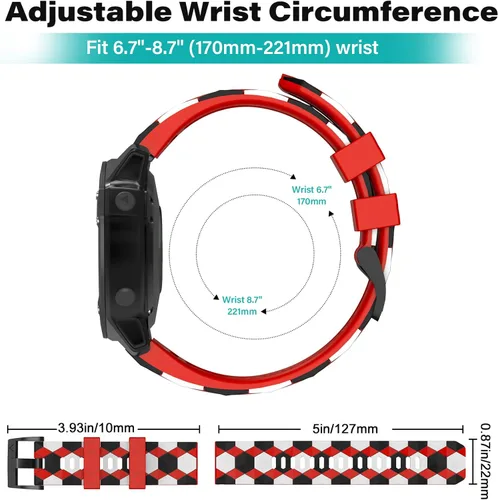 Vista 5 de OVERSTEP Compatible con la correa de reloj Fenix 5, 0.866 pulgadas QuickFit Correa de liberación rápida para Garmin Fenix 5 PlusFenix 6Fenix 6