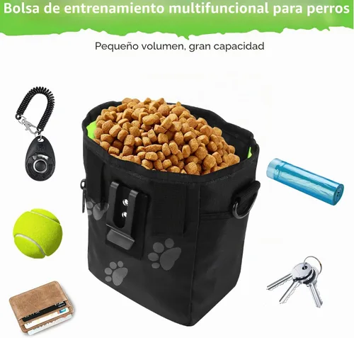 Vista 3 de Bolsa de golosinas para perros kissleaf con cierre magnético, bolsas de golosinas para entrenamiento de mascotas, bolsa grande de golosinas