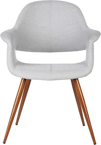 Vista 3 de Armen Living Silla de comedor Phoebe en tela gris y acabado de madera de nogal