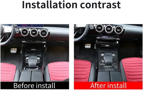 Vista 2 de YIWANG Marco de protección de consola central de coche ABS estilo fibra de carbono para Mercedes Benz Clase A W177 2019 Accesorios