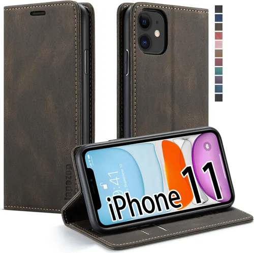 Vista 17 de japezop Funda para iPhone 11 Pro, iPhone 11 Pro funda tipo cartera para mujeres u hombres con [bloqueo RFID] soporte para tarjetas de crédito, funda