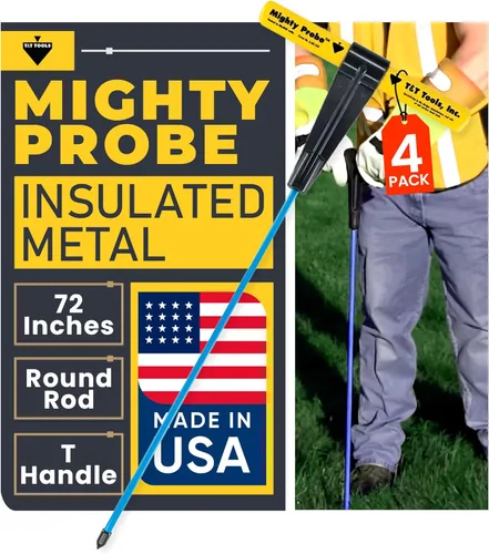 Vista 11 de T&T Tools - Sonda poderosa sonda de metal aislada de 36 pulgadas, varilla redonda de metal de 3/8 pulgadas, diseño resistente para fácil penetración