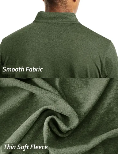 Vista 4 de TACVASEN Sudaderas de golf de manga larga con cremallera de 14 para hombre, con forro polar de invierno, camisa térmica