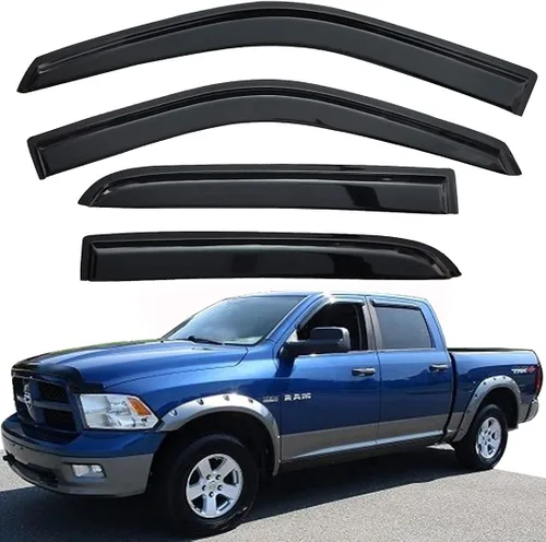 Vista 27 de Deflectores de ventana adhesivos para ventanas laterales y ventilación con viseras para 2015-2018 Chevy Silverado y GMC Sierra 1500 2500HD 3500HD