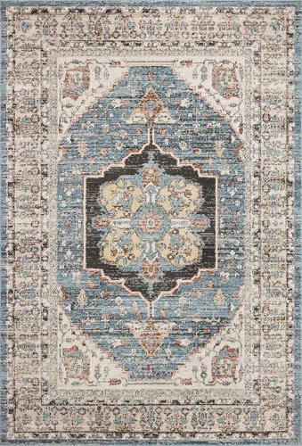 Vista 2 de Loloi Colección Odette ODT-06 - Alfombra de pasillo, 2 pies 7 pulgadas x 10 pies 0 pulgadas, cielo/multi