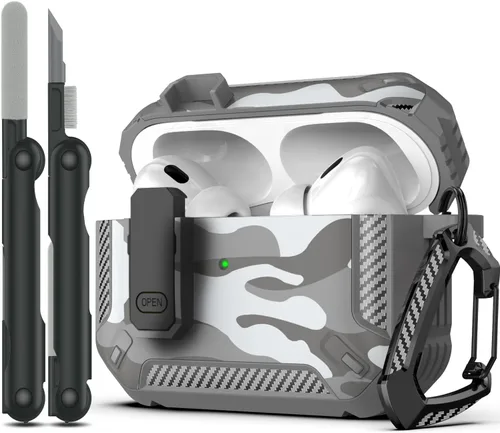Vista 25 de RFUNGUANGO - Caja protectora para AirPods de 2° generación, modelo 2024, diseño espacial, compatible con Airpods Pro 1/2 y funciona con MagSafe